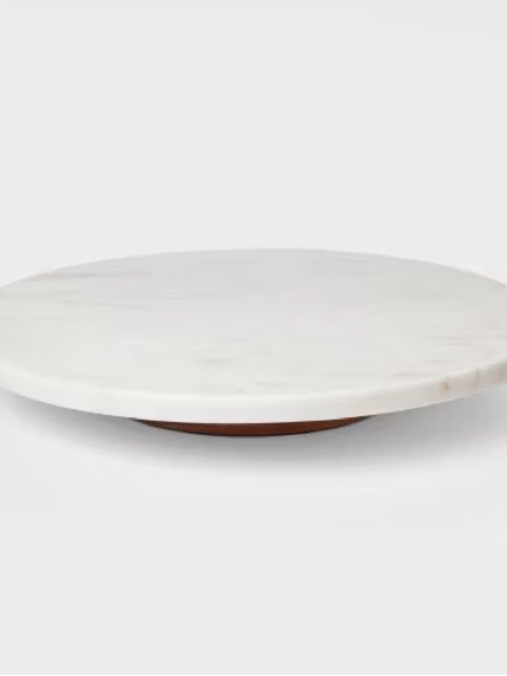 Target White Marble and Wood Rotating Serving Tray